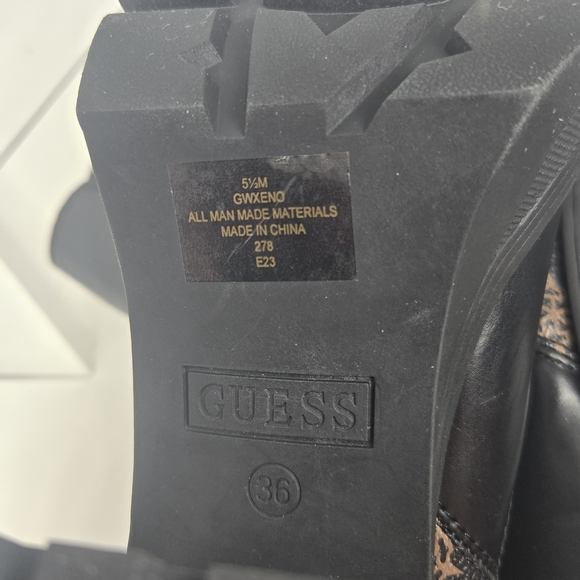 *NEW* Guess Xeno FL7XNOFAL10 Black Chunky Heeled Combat Boots Size EU 36 US 5.5 - Picture 8 of 12